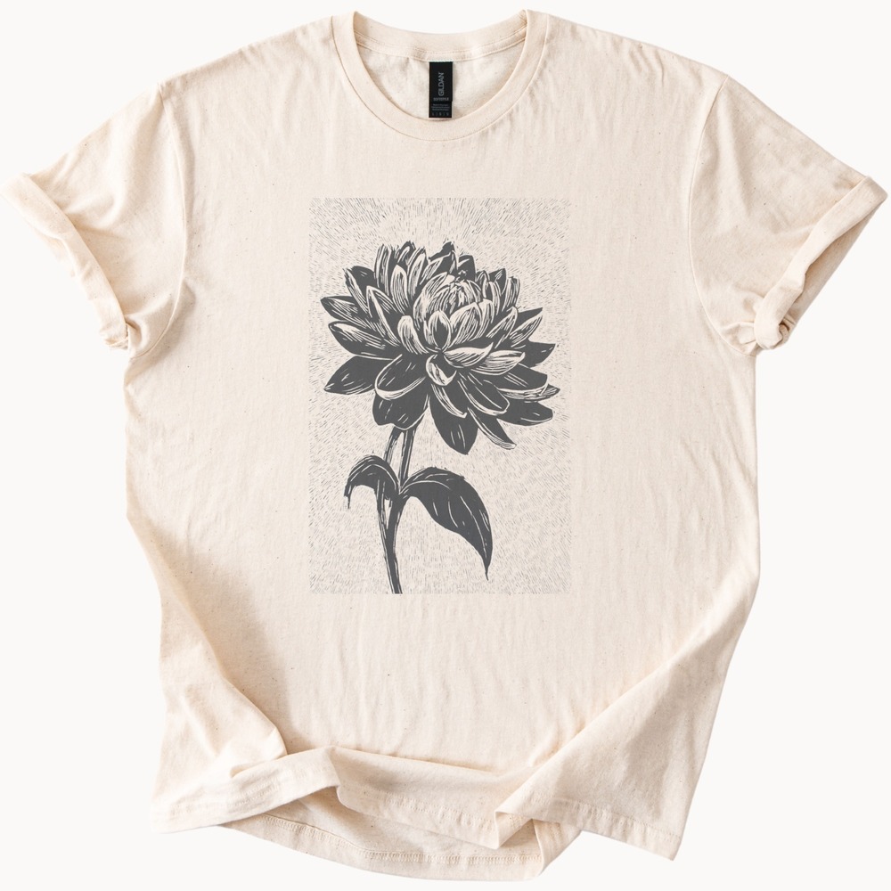 Boho Dahlia Nature Inspired Graphic Tee